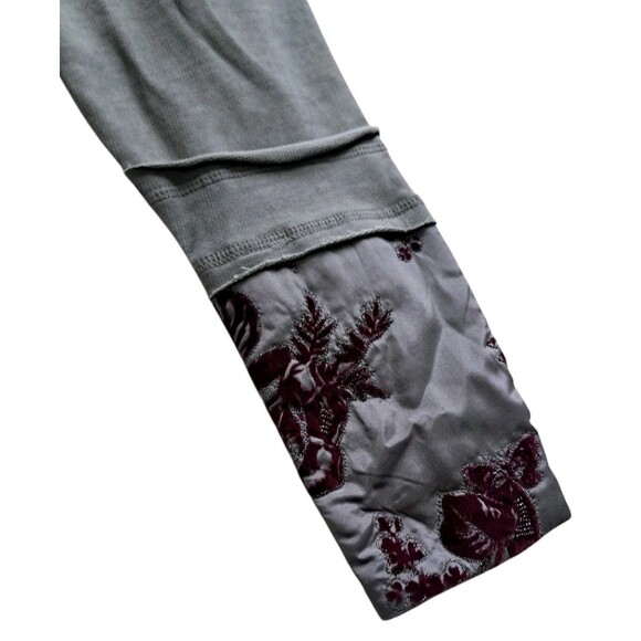 Soft Surroundings Long Jacket Womens Medium Gray Purple Grandeur Embroidery Boho - Picture 5 of 15